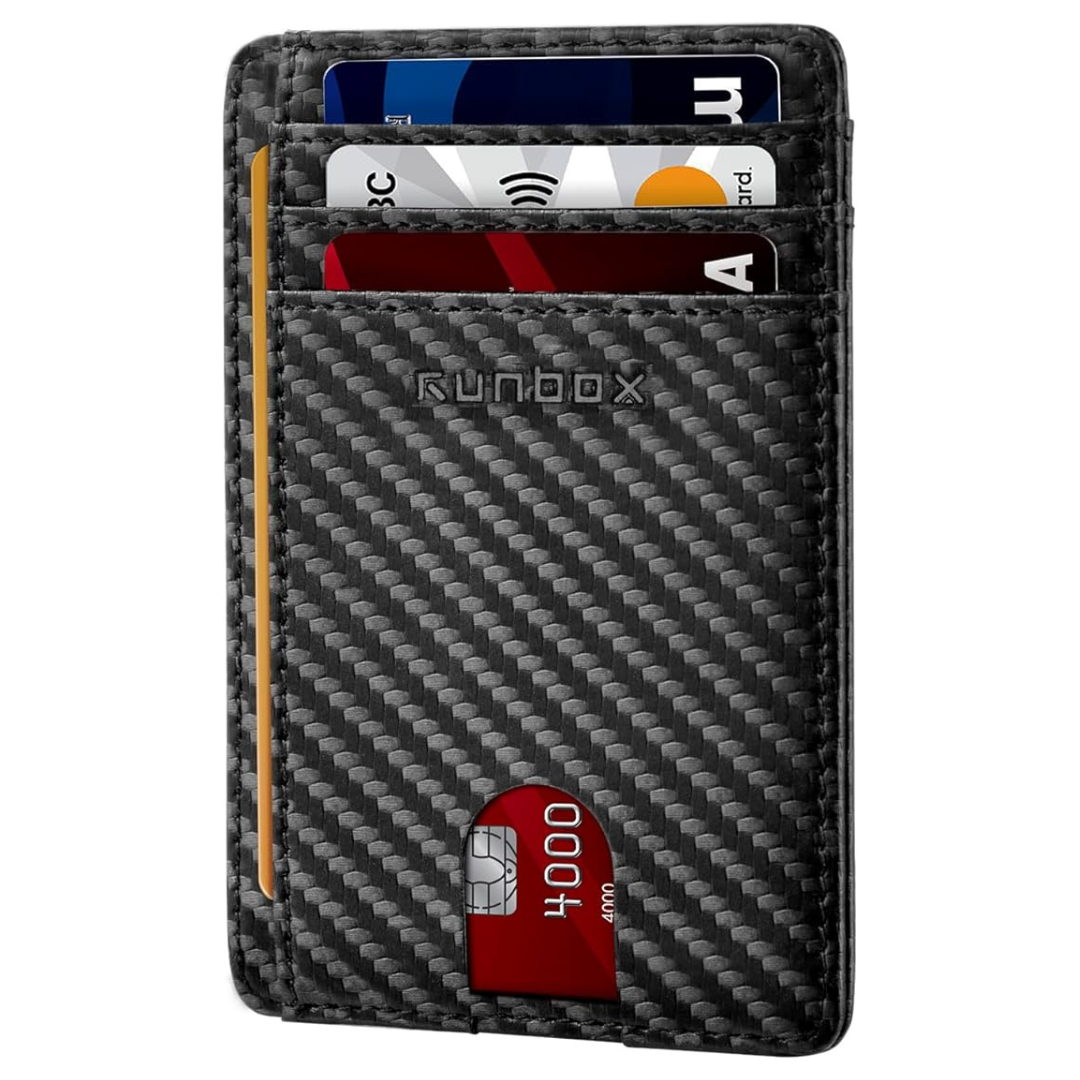Black Slim Minimalist RFID Blocking Leather Wallets