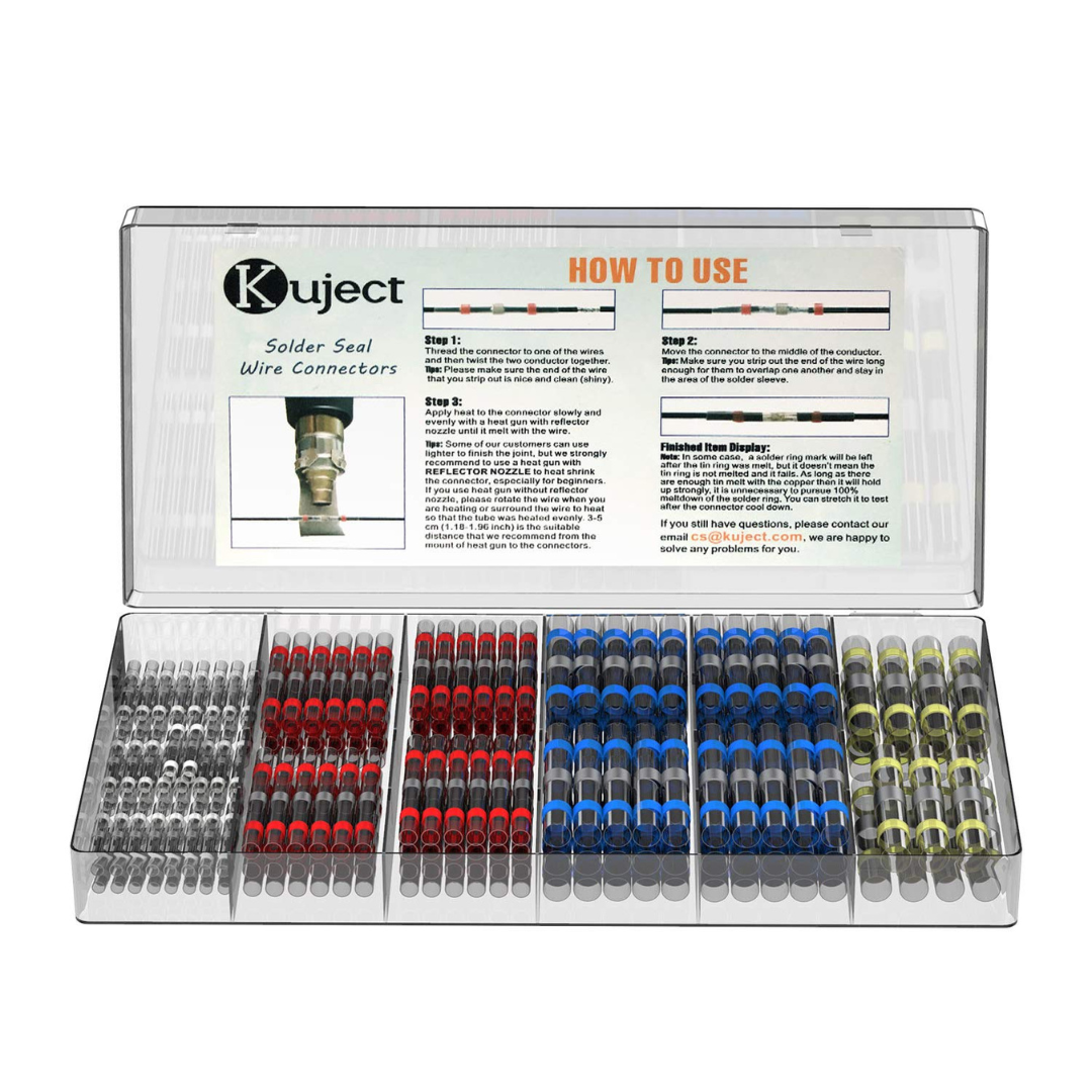 200-Piece Kuject Solder Seal Insulated Electrical Wire Connector Kit
