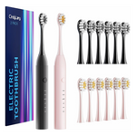 2-Pack Sonic Electric Toothbrush With 12 Brush Heads