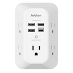 Surge Protector Wall Charger With 5 Outlet & 4 USB Ports