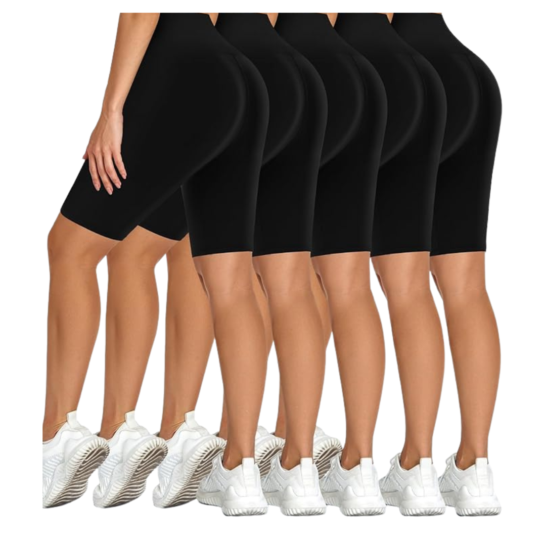 5-Pack Diu Life 8" Buttery Soft High Waist Biker Short