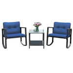 3-Piece Patio Wicker Rocking Bistro Set (5-Colors)