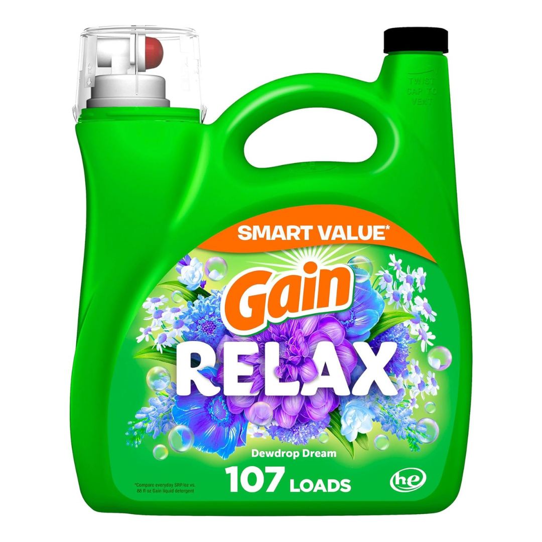 3-Pack 154 fl oz Gain Liquid Laundry Detergent, Relax, HE Compatible, 107 Loads