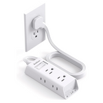 5ft Ultra Flat Extension Cord With 6 Outlets Extender