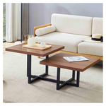 Polibi 45.2" Walnut Rectangle MDF Coffee Table