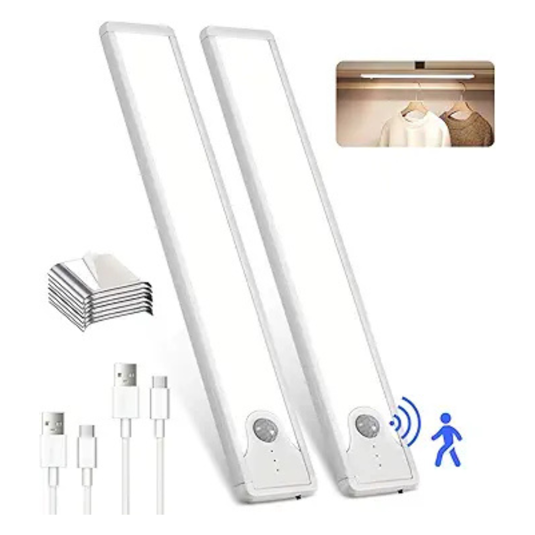 2-Pack Sunlinkco 8" 41 LED Rechargeable Magnetic Motion Sensor Light