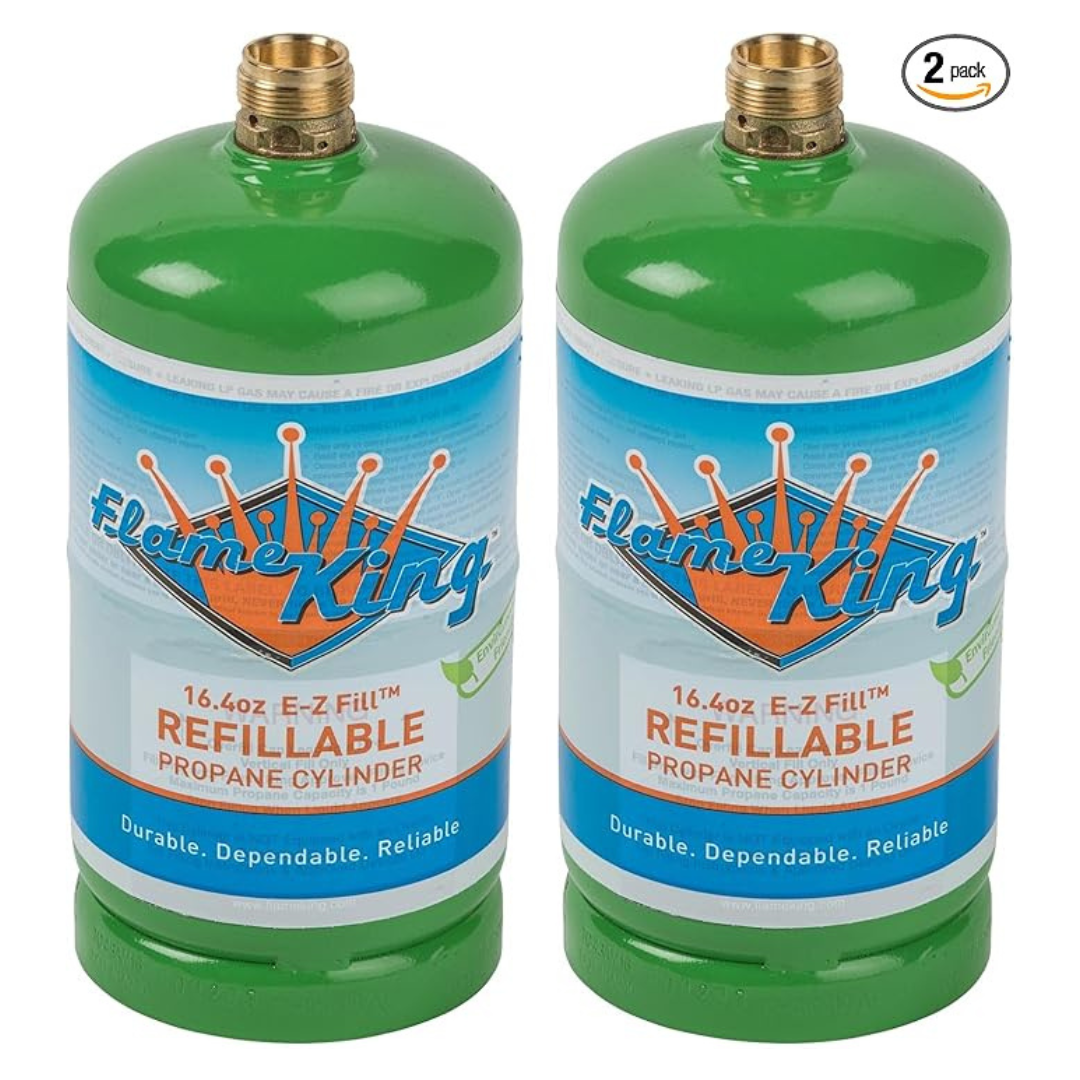 2-Pack Flame King Refillable 1 lb Empty Propane Cylinder Tank
