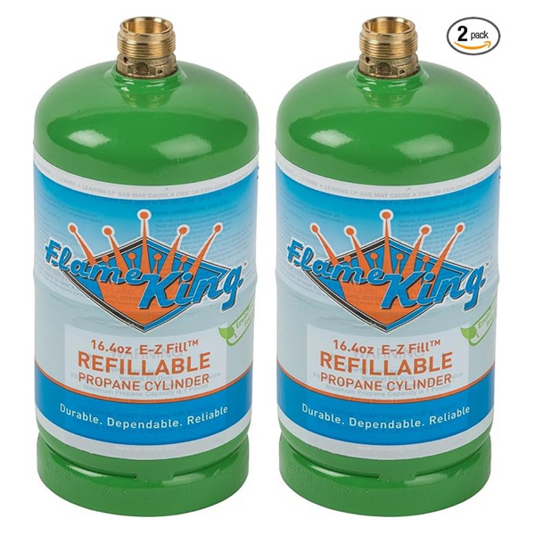 2-Pack Flame King Refillable 1 lb Empty Propane Cylinder Tank
