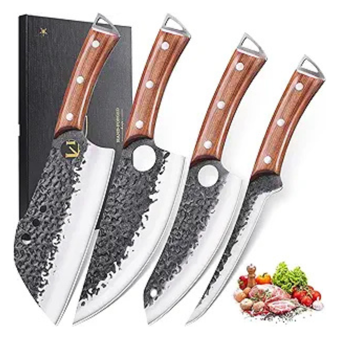 Kitnats 4-Piece Butcher Serbian Chef Knife Set