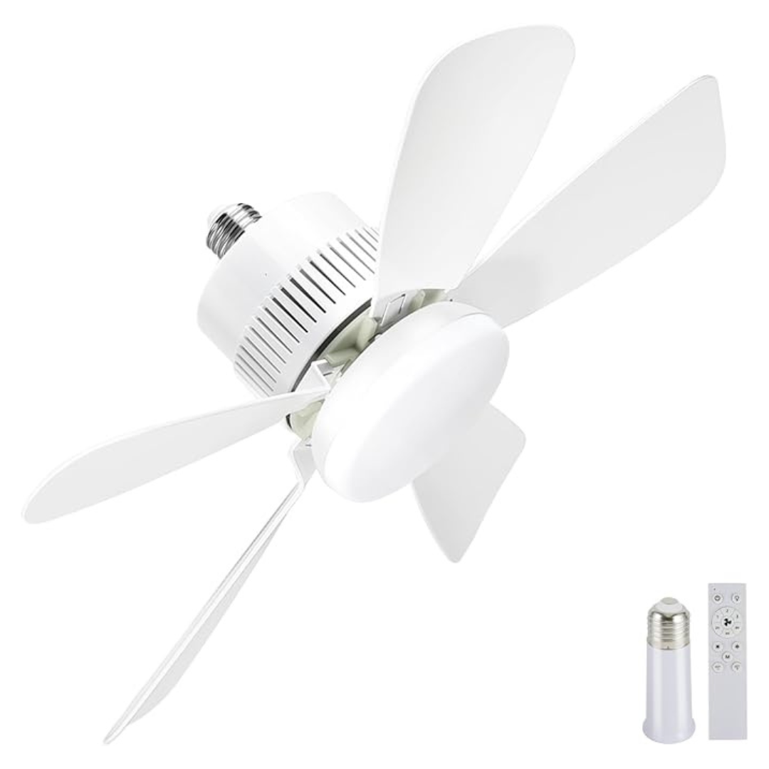 Socket Light Ceiling Fan Screw In Design with Remote