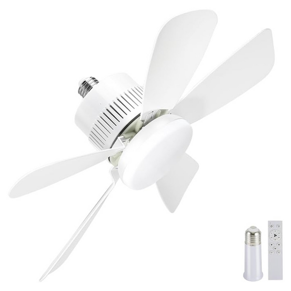 Socket Light Ceiling Fan Screw In Design with Remote