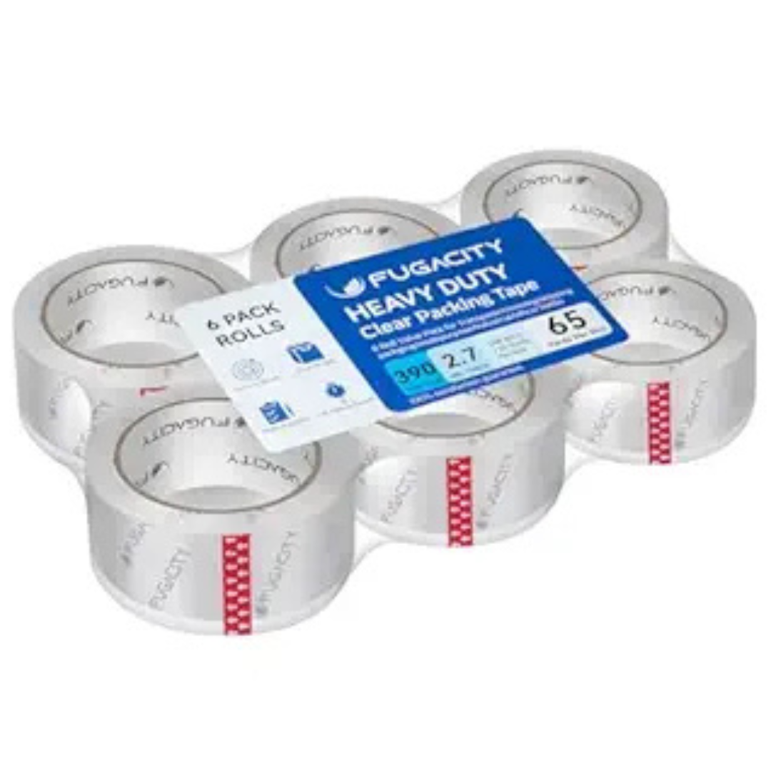 6-Pack Clear Packing Tape Refills Rolls