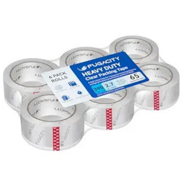 6-Pack Clear Packing Tape Refills Rolls