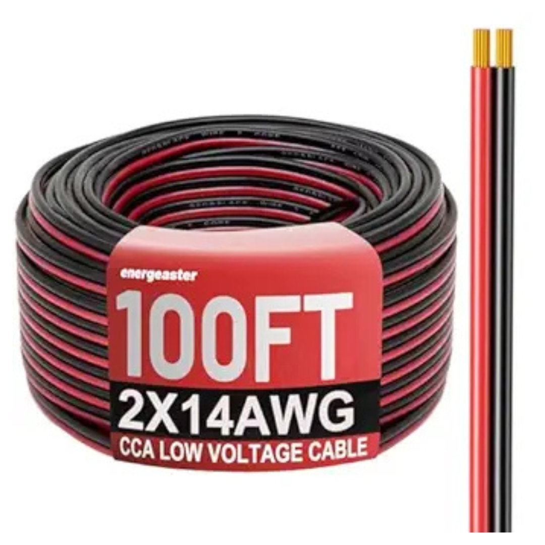 100ft Energeaster 14 Gauge Wire 2 Conductors Electrical Wire Red Black Cable