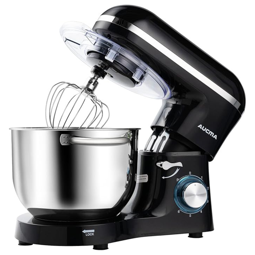 Aucma 6.5-Quart 660W 6-Speed Tilt-Head Food Mixer