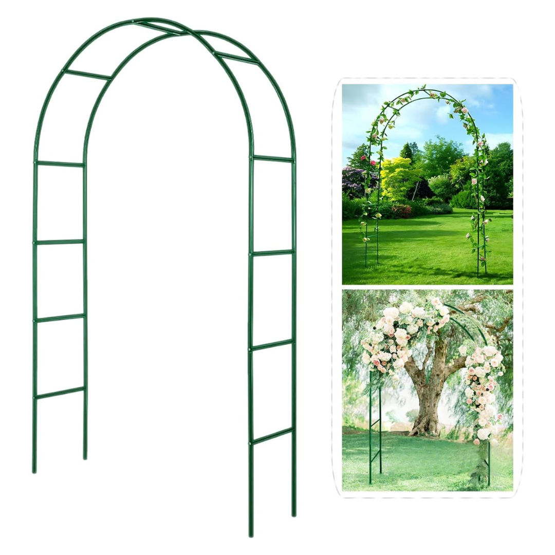 4.6ft W x7.9ft H Assemble Freely Lightweight Metal Pergola Arbor