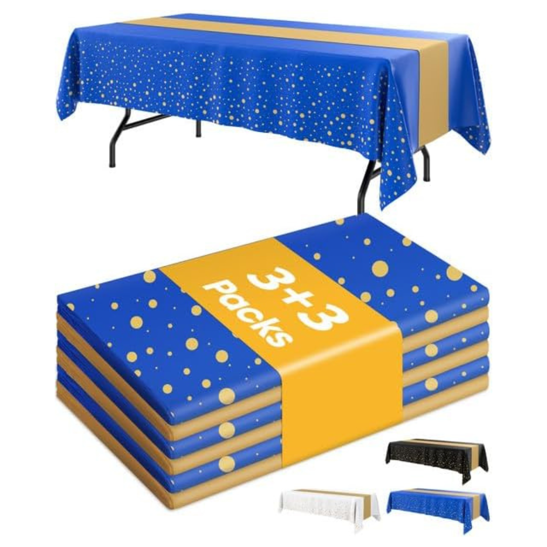 3+3-Pack Disposable Graduation Decorations Table Cloth