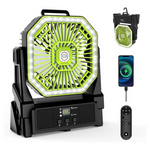 Portable 20000mAh Battery Operated Camping Fan With 4 Lights