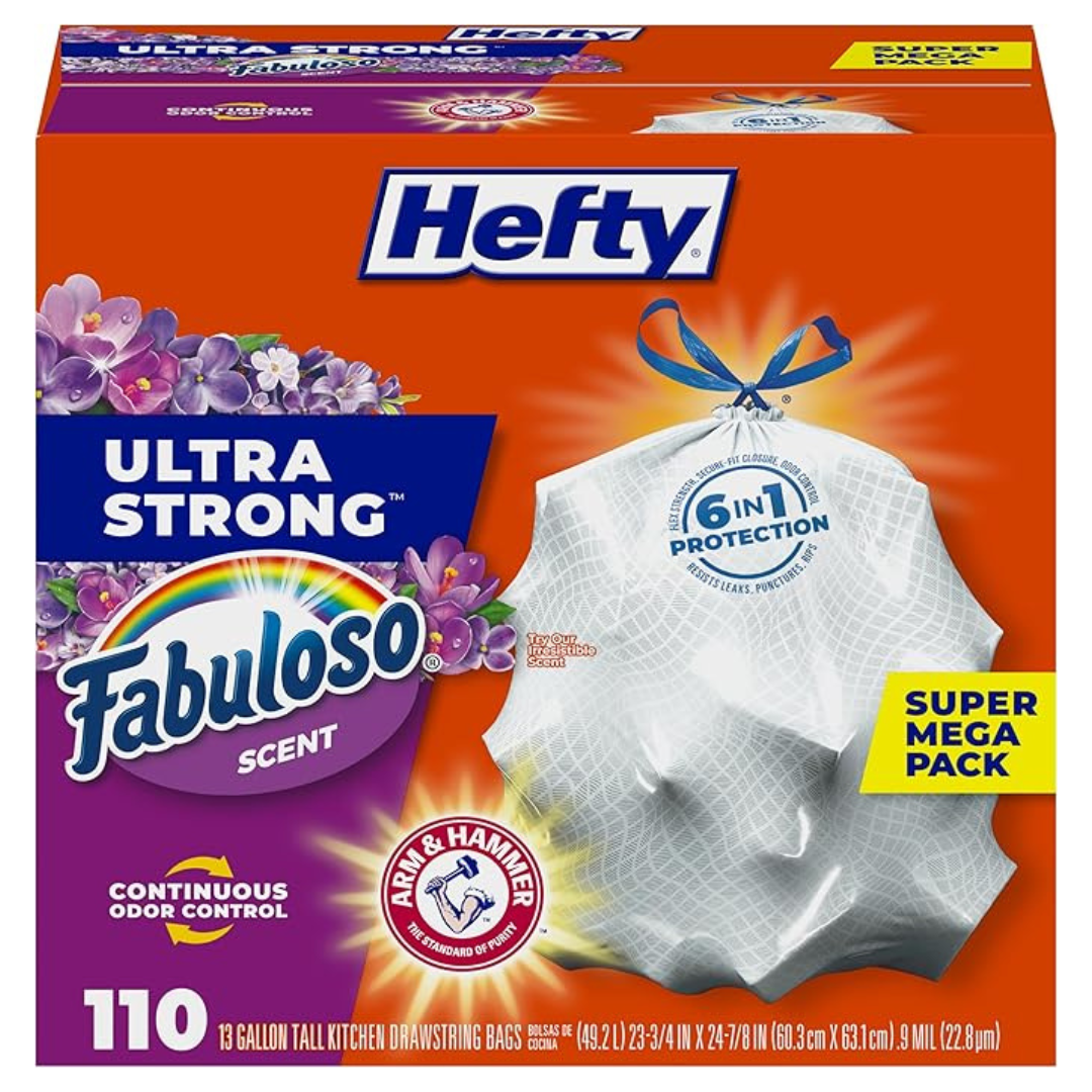 110-Count Hefty Ultra Strong 13 Gallon Tall Kitchen Trash Bags