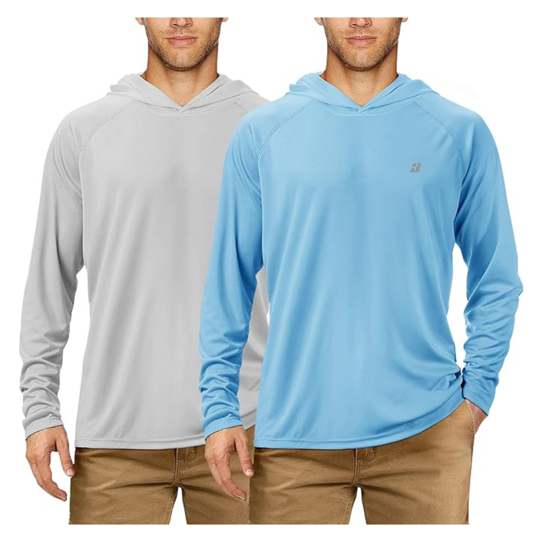 2-Pack Roadbox Men's UPF 50+ Sun Protection Hiking Shirts