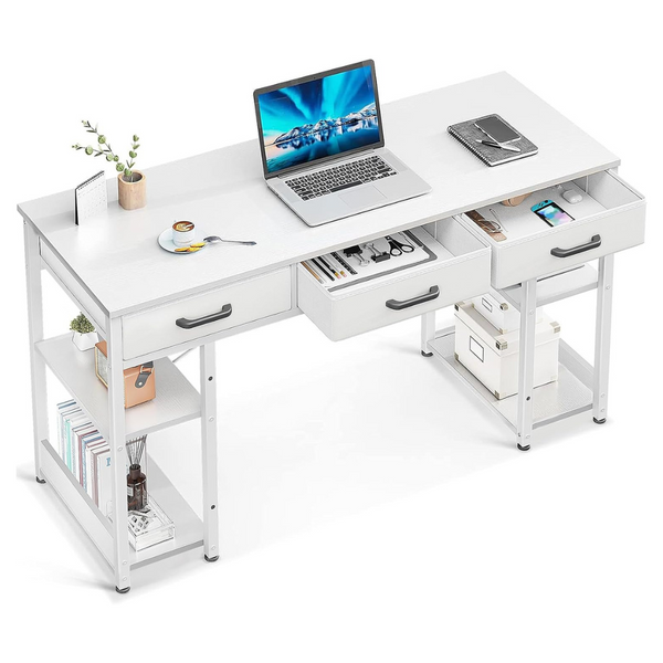 ODK Small 48" x 16" Computer Desk With Fabric Drawers