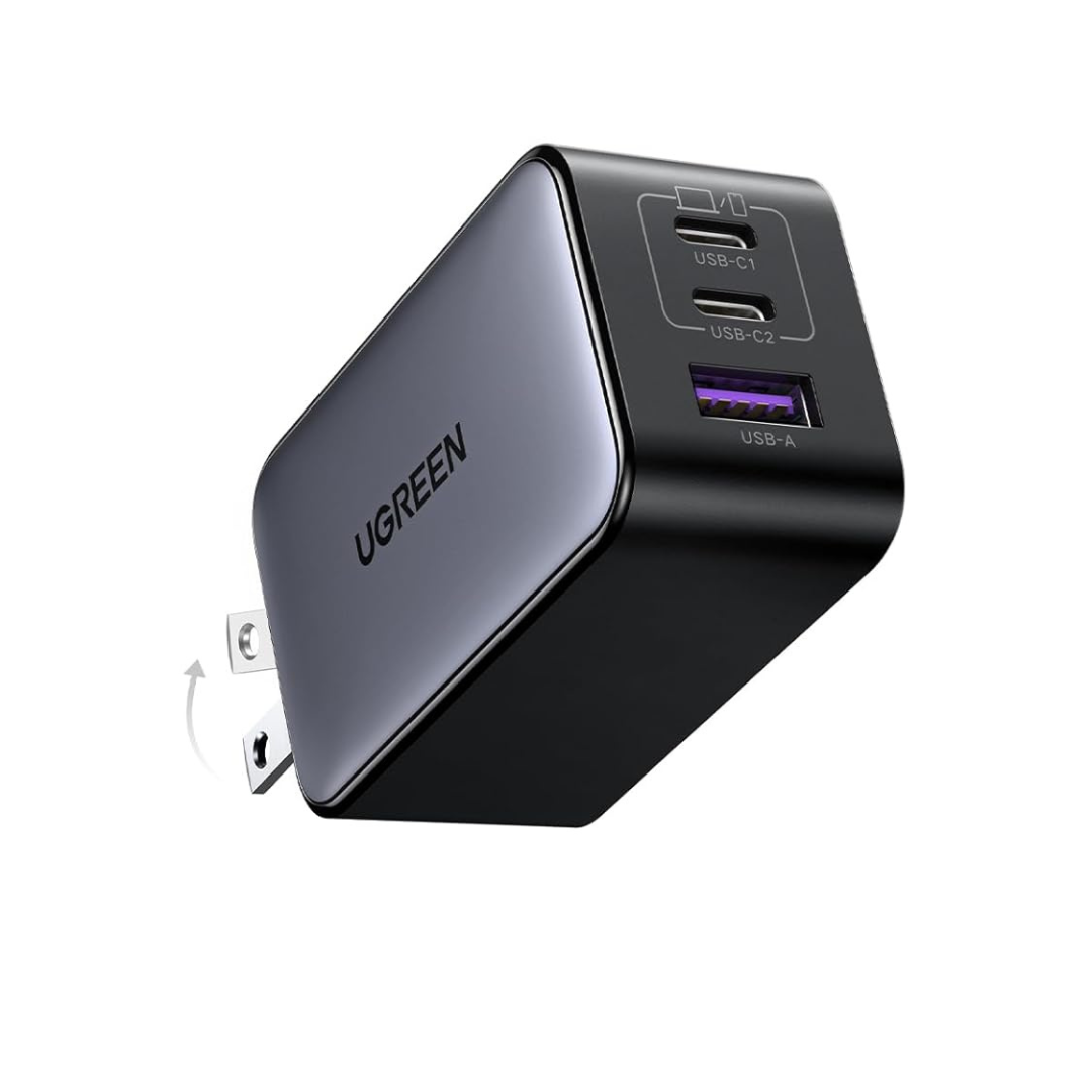 65W Ugreen Nexode GaN 3-Port USB-C & USB-A Foldable Charger