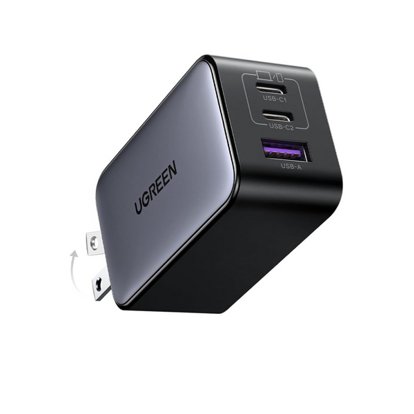 65W Ugreen Nexode GaN 3-Port USB-C & USB-A Foldable Charger