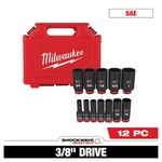 12-Piece Milwaukee Electric IMP Duty 3/8DR 6-PT Socket Set