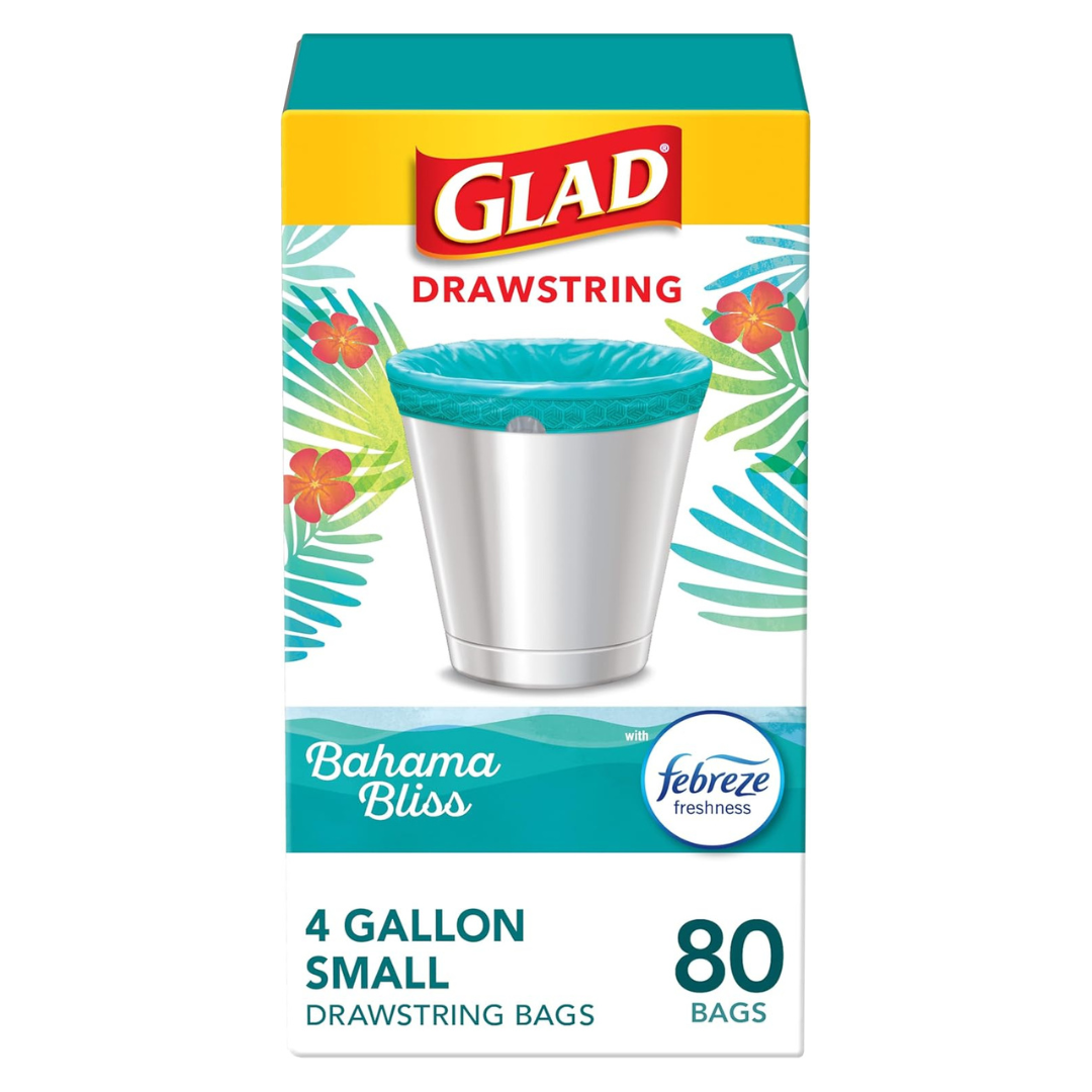 80-Count Glad 4 Gallon Febreze Bahama Bliss Garbage Bags
