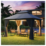 Jolydale Outdoor Soft Top Gazebo with Double Roof (12 Ft x 10 Ft)