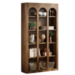 Wood 5-Shelf 71". Tall Arched Bookcase