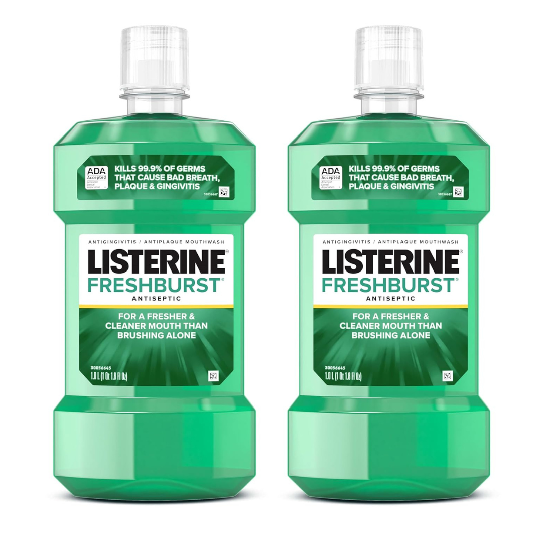 33.8 Fl Oz Listerine Freshburst Antiseptic Mouthwash (Spearmint)