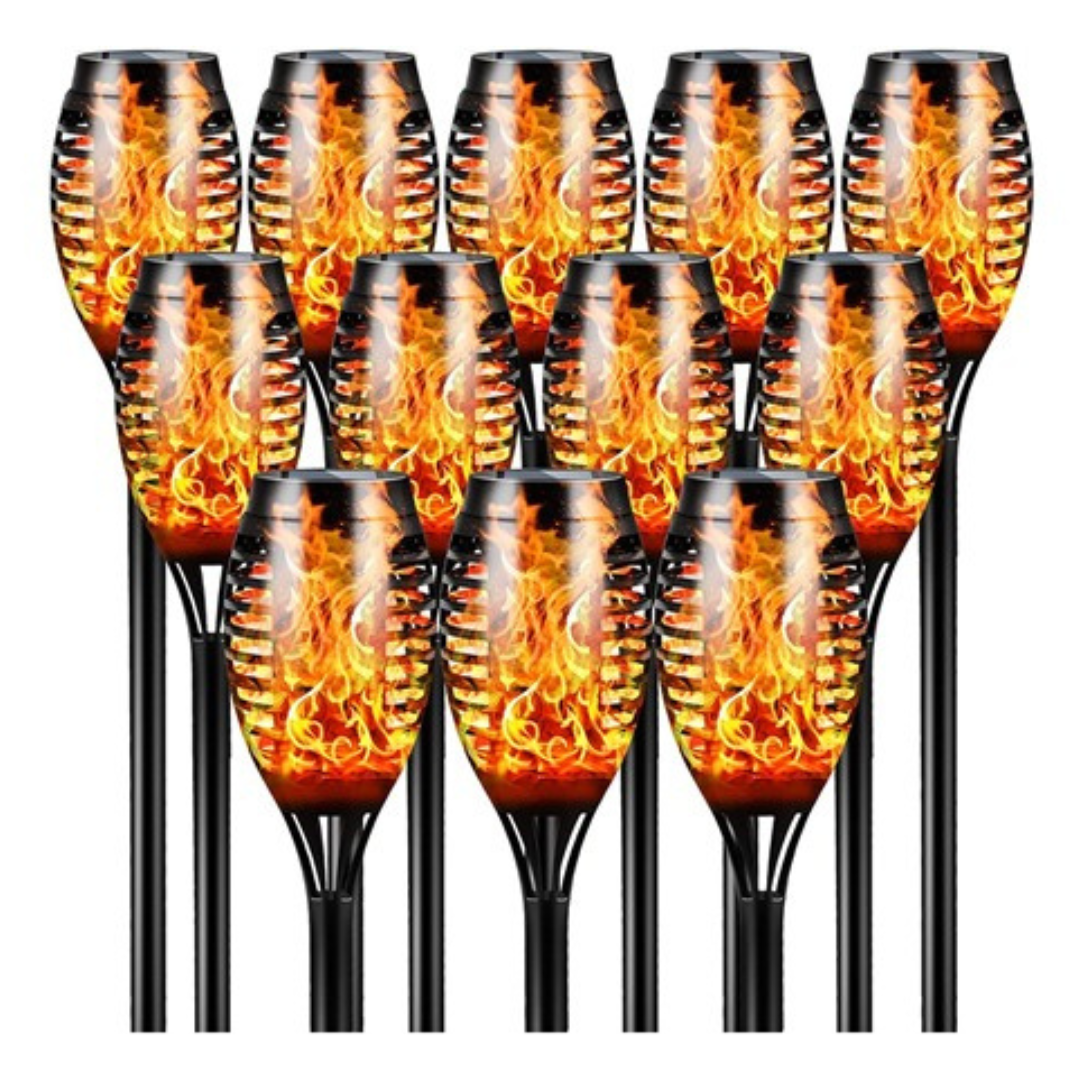 12-Pack Kyekio Waterproof Solar Torch Light w/ Flickering Flame