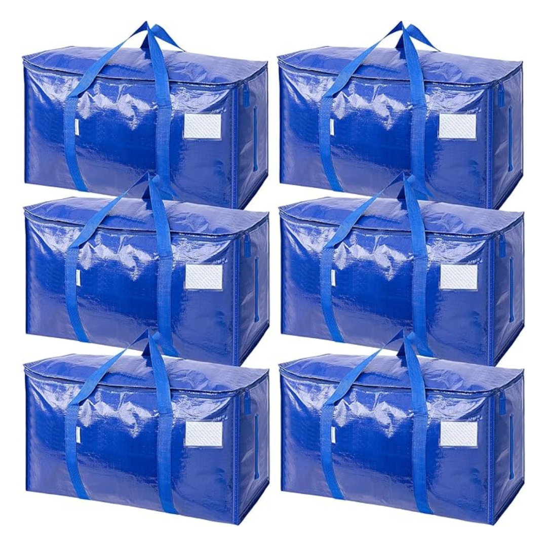 6-Pack Ticonn Extra Large Zippered Moving Bags