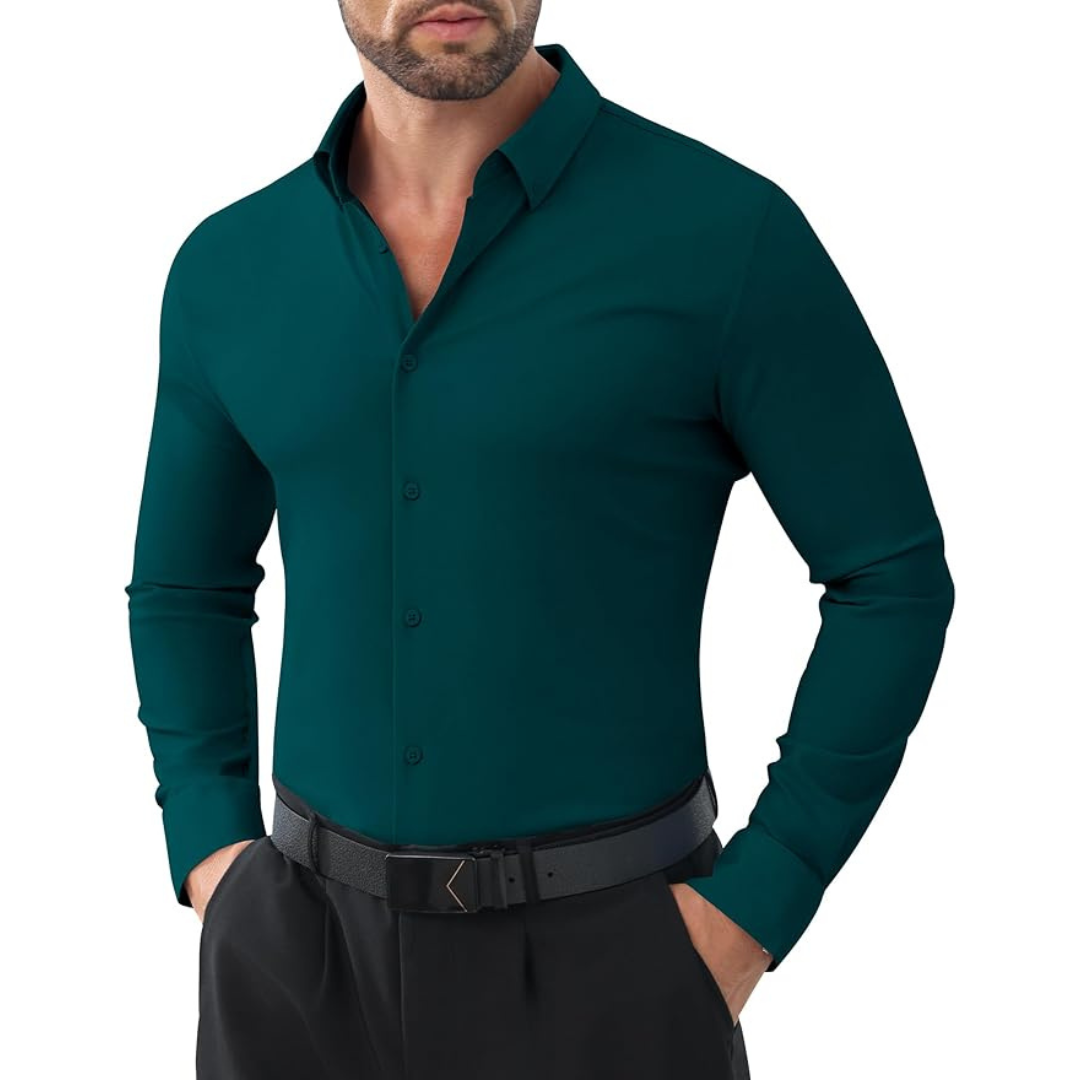 Lion Nardo Stretch Men's Long Sleeve Slim Fit Dress Shirt