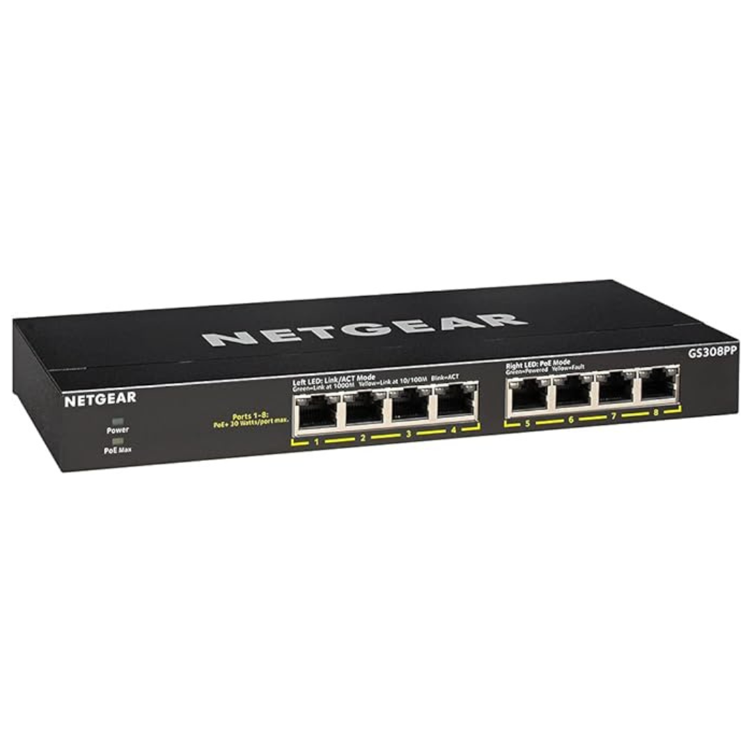 NETGEAR 83W 8-Port PoE+ Gigabit Ethernet Unmanaged Switch (GS308PP)