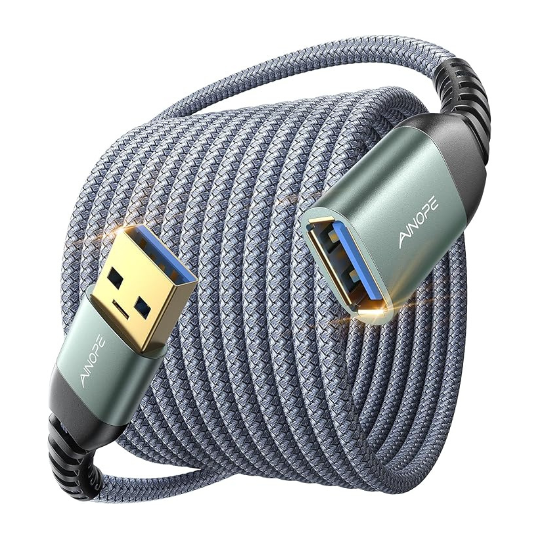 10-ft Ainope USB 3.0 Male to Female HD Braided Extension Cable