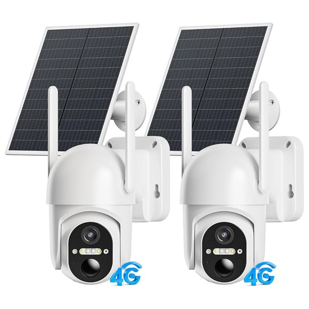 2-Pack Elysoo Solar Powered 4G LTE Cellular Security Camera