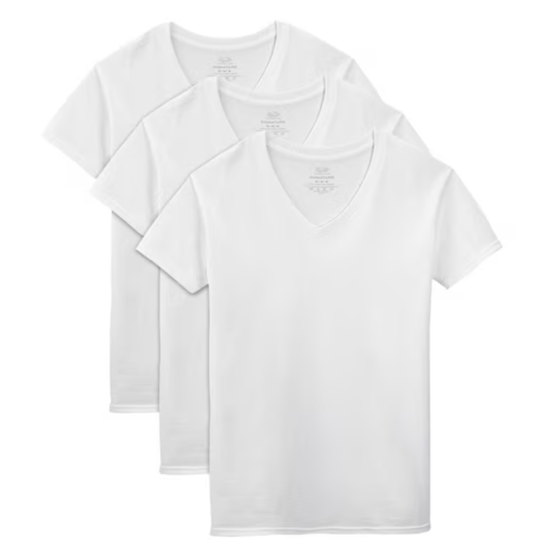 3-Pack Fruit Of The Loom Men's V-Neck Undershirts (Medium)