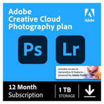 1-Year Adobe Creative Cloud Photograpy Plan 1TB Cloud Storage (Digital Download)