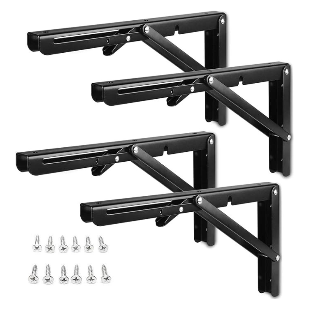 4-Pack 12" Heavy Duty Folding Wall Shelf Brackets