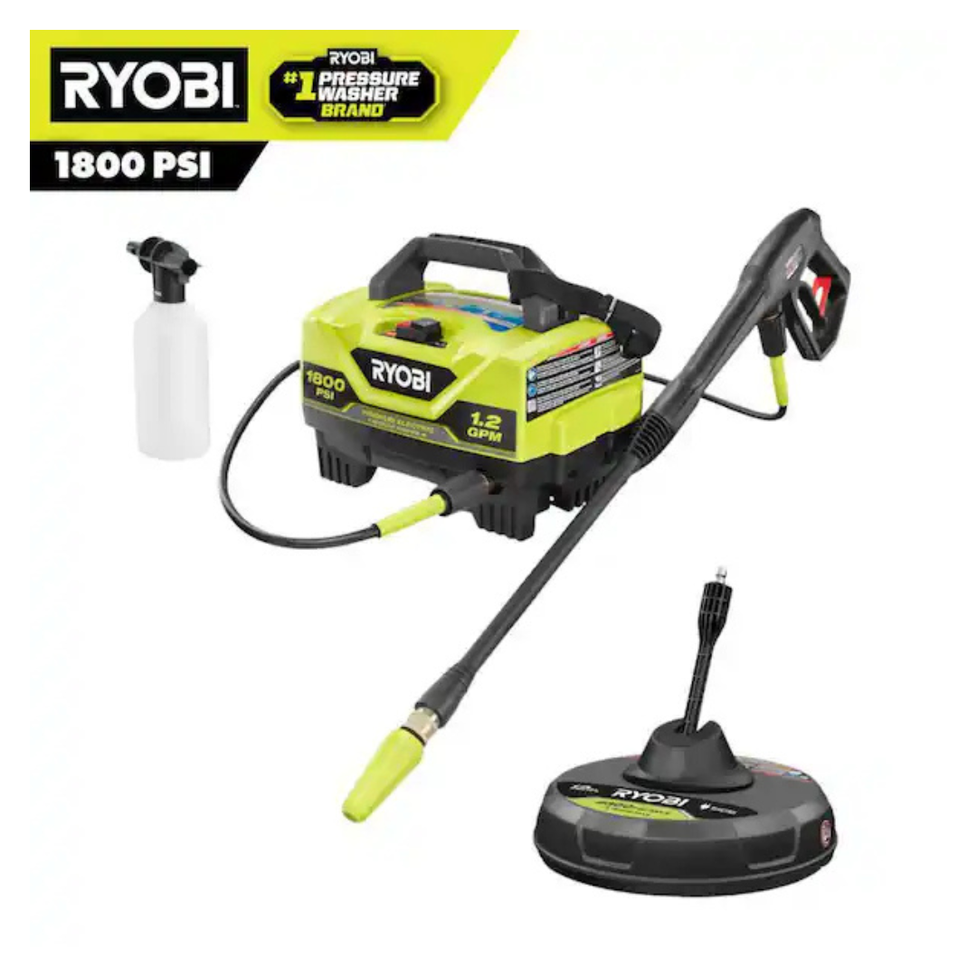Ryobi 1800 PSI 1.2 GPM Cold Water Electric Pressure Washer (RY141802)