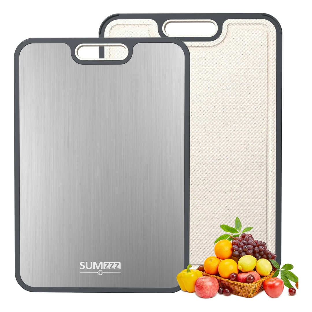 Sumzzz 16" x11" Titanium Double Sided Kitchen Cutting Board