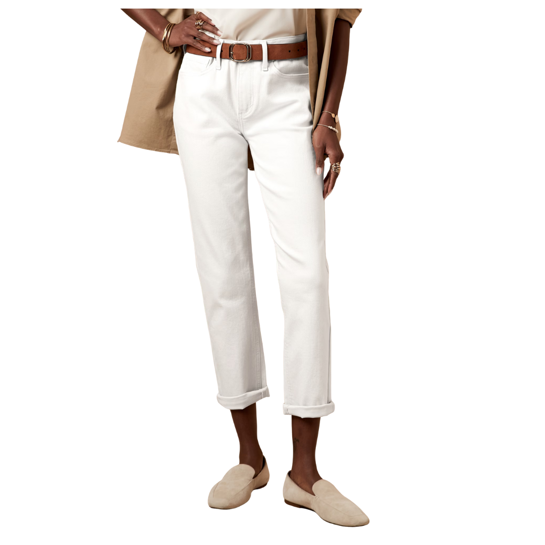 Banana Republic Factory Women's Girlfriend Jeans (Pure White)