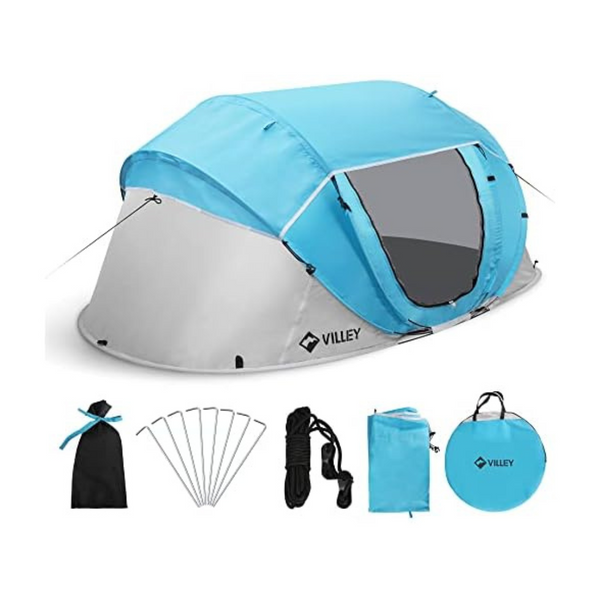 Villey 2-Person Beach Camping Pop Up Tent With Carrying Bag
