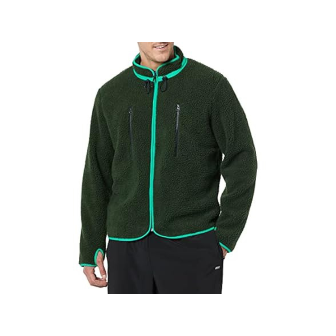 Amazon Essentials Men's Teddy Fleece Mock Neck Jacket