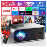 Dbpower Native 1080p 500 ANSI 5G WiFi Smart Movie Projector W/ Apps