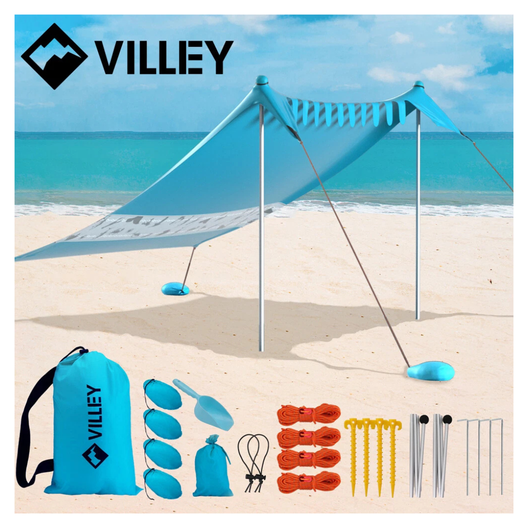 8 x 7ft Villey 5 Person UPF50+ Protection Beach Sun Shelter