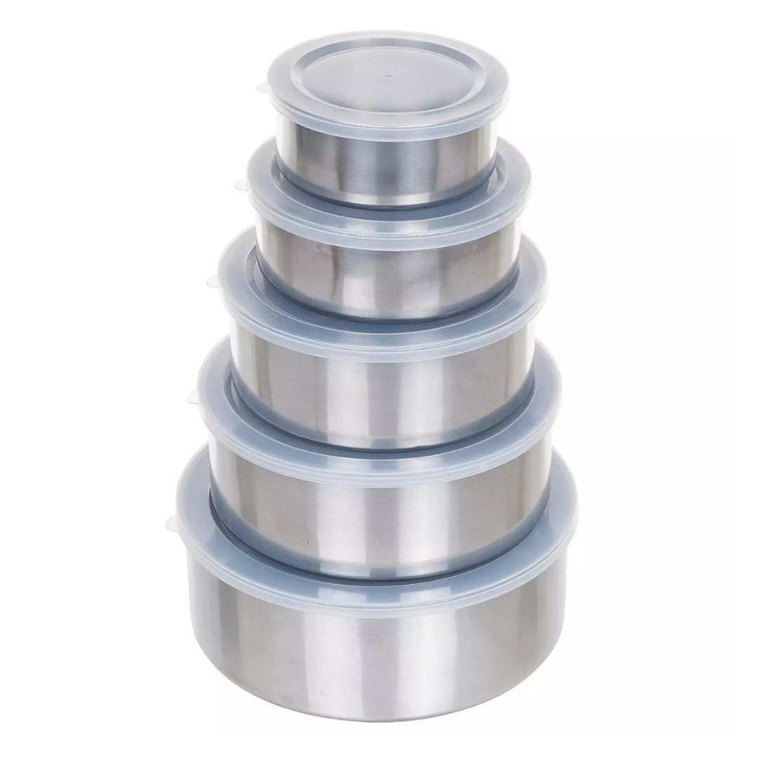 Chef Buddy 5-Piece Stainless Steel Bowl Set With Lids