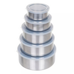 Chef Buddy 5-Piece Stainless Steel Bowl Set With Lids